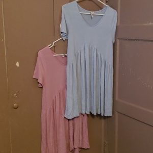 Blue and pink dress